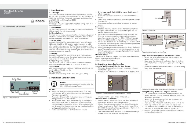Bosch DS1109i Installation and operation guide Bosch DS1109i Installation and operation guide