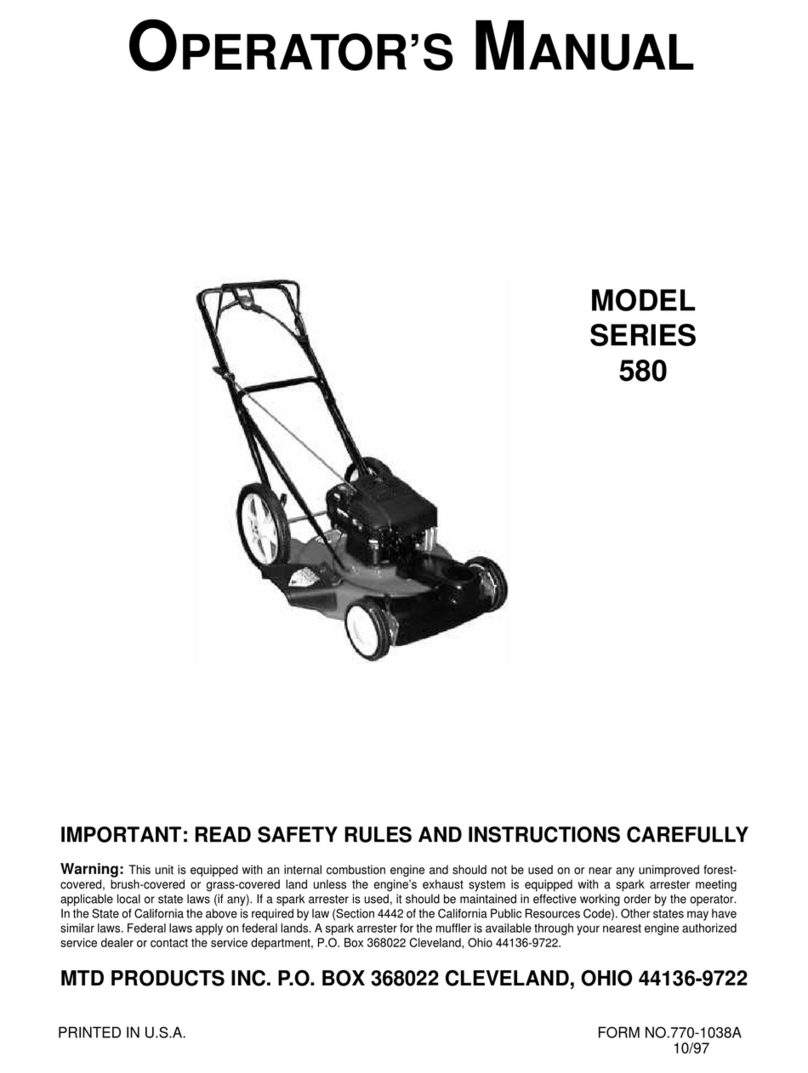 MTD Series 580 User manual