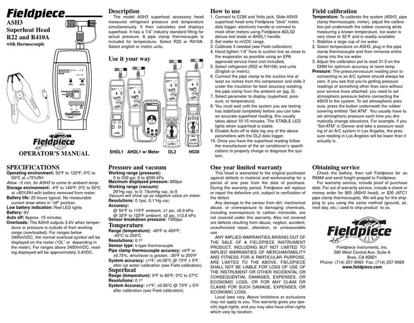 Fieldpiece ASH3 User manual