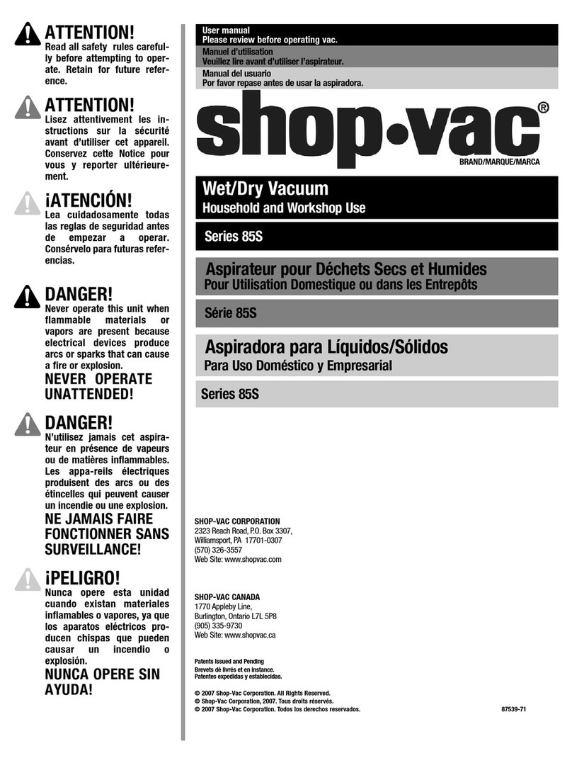 Shop-Vac 85S series user manual