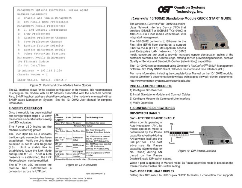 Omnitron Systems Technology Omnitron iConverter 10/100M2 User manual