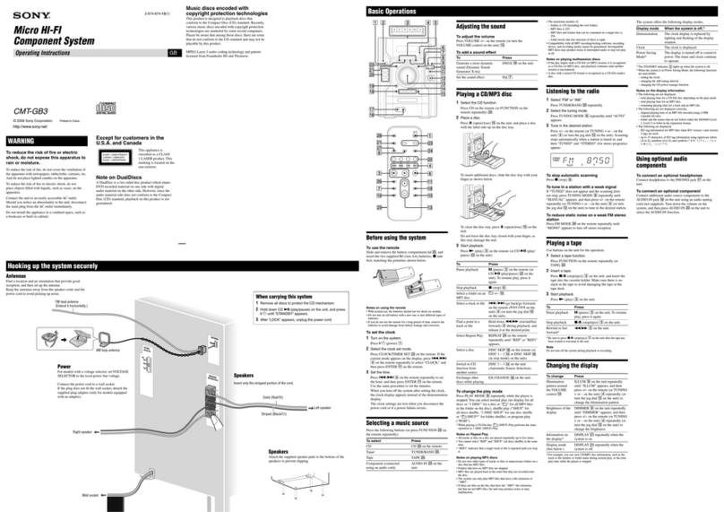 Sony CMT-GB3 User manual