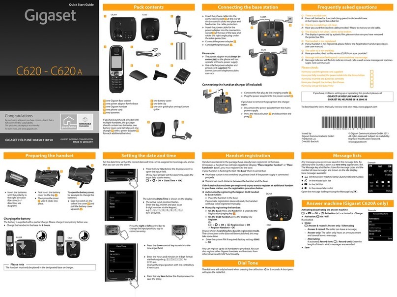 Gigaset C620 Quick start up guide