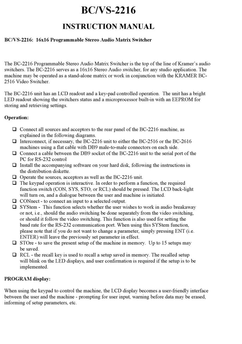 Kramer BC/VS-2216 instruction manual
