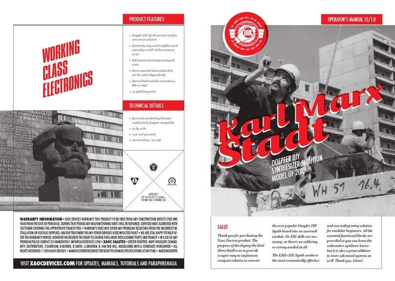 Xaoc Devices KARL MARX STADT Operator's manual