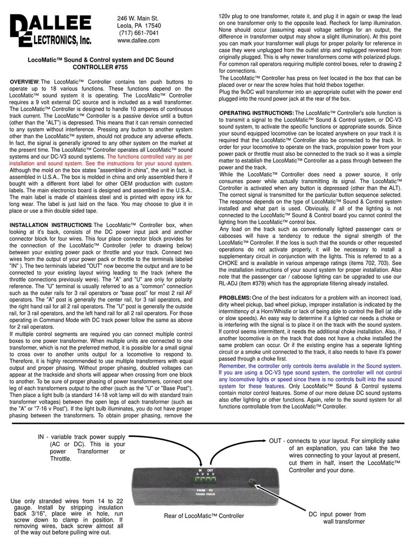 DALLEE ELECTRONICS LocoMatic 755 User manual