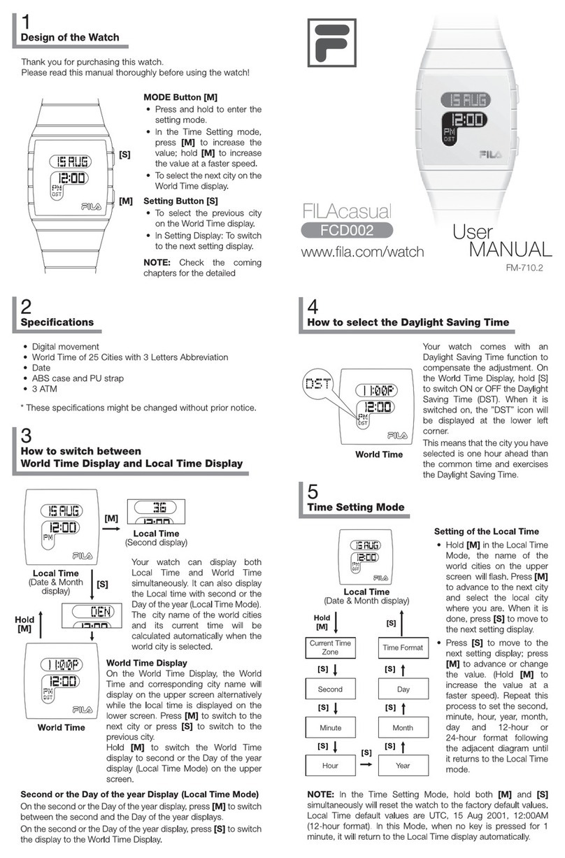 FILA FILAcasual FCD002 user manual