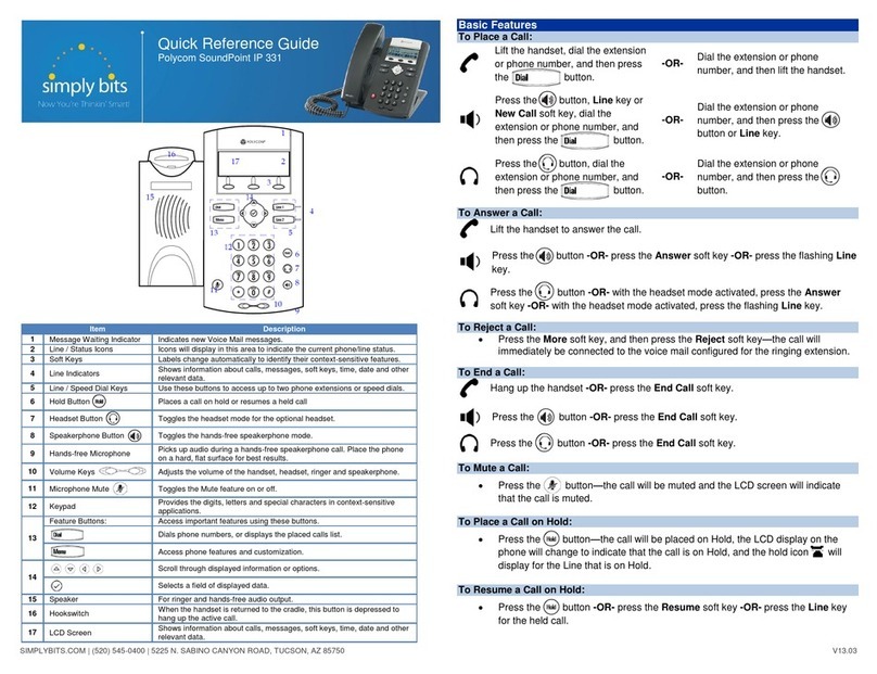 Polycom SoundPoint IP 331 User manual