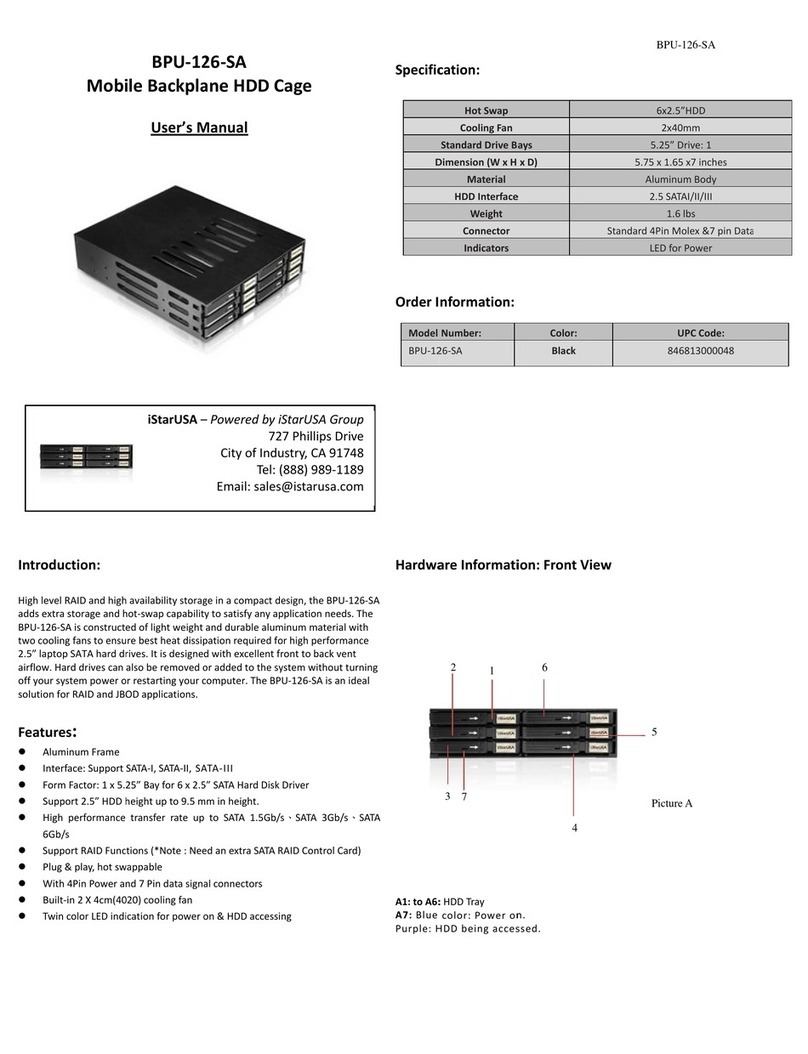 iStarUSA BPU-126-SA User manual iStarUSA BPU-126-SA User manual