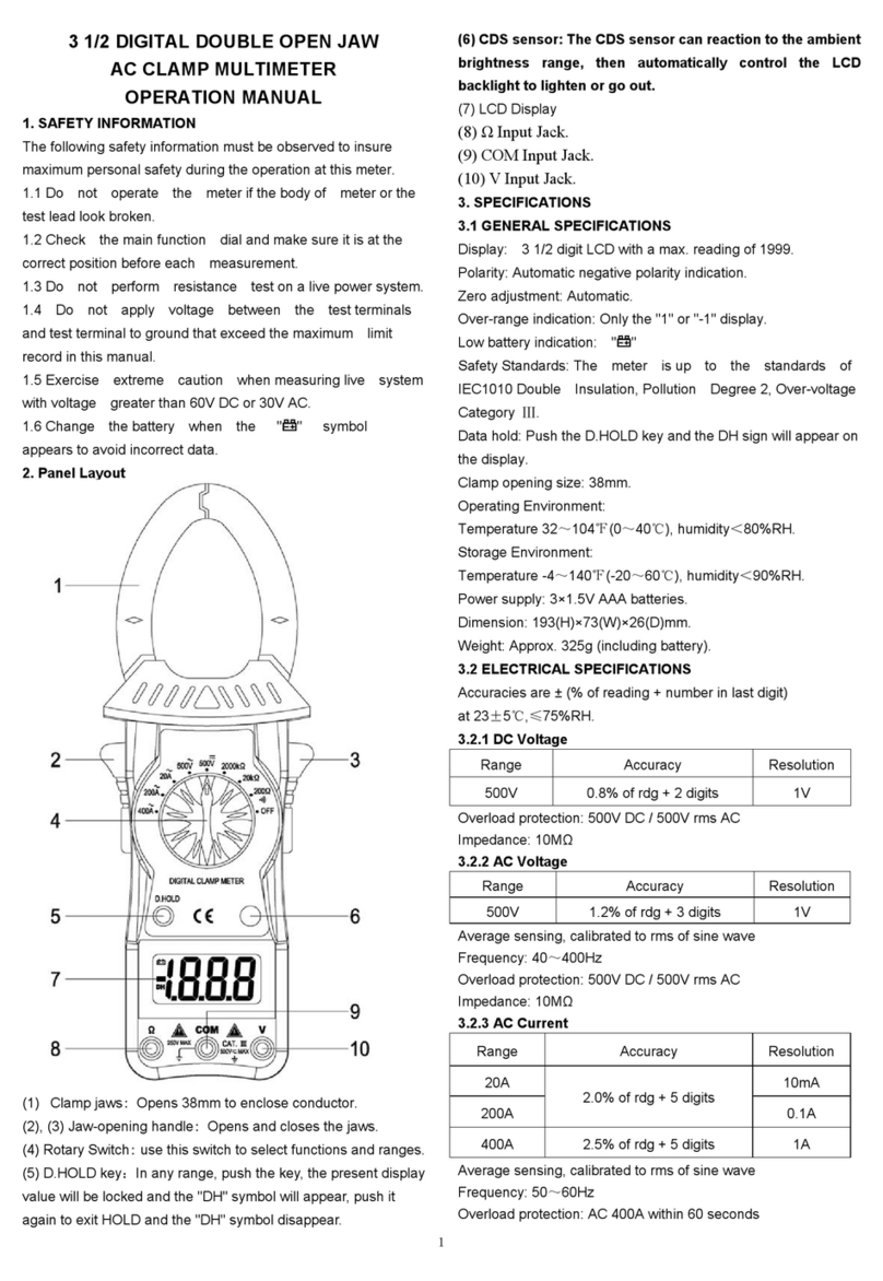 HoldPeak HP-6206 Operation manuals
