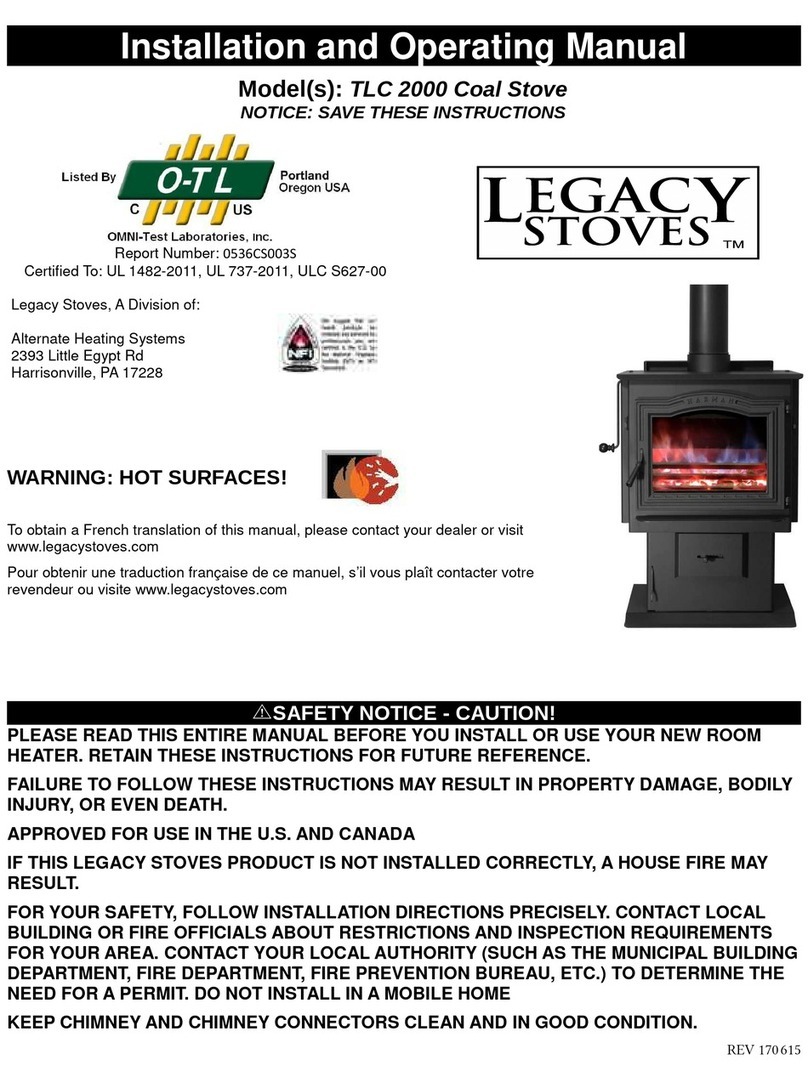 Legacy Stoves TLC 2000 User manual