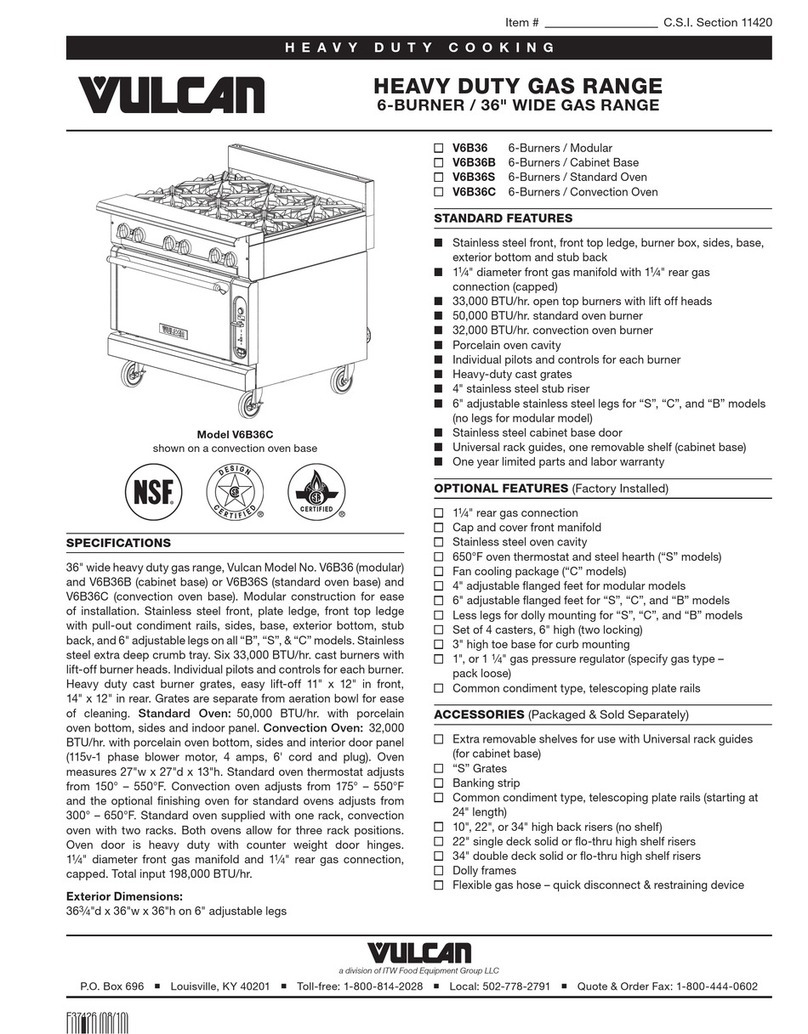 Vulcan-Hart V6B36S User manual