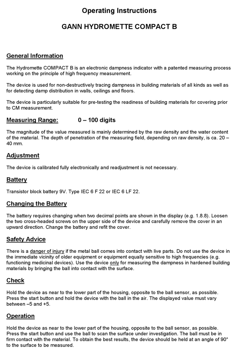 GANN Hydromette Compact B operating instructions