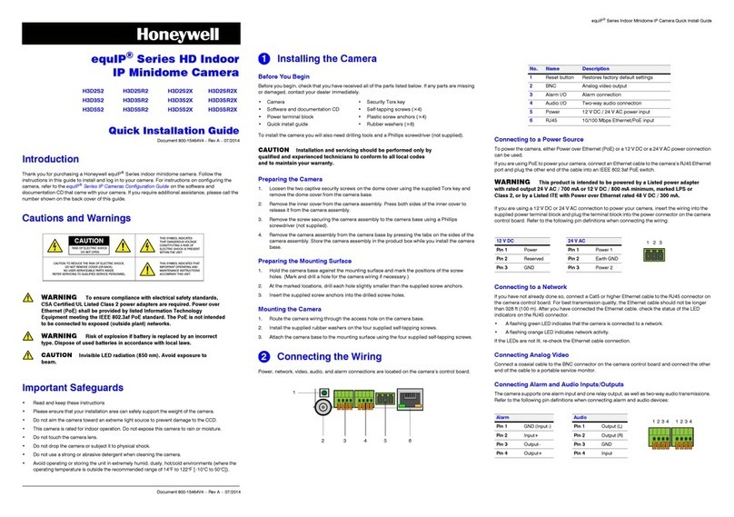 Honeywell H3D2S2 User manual