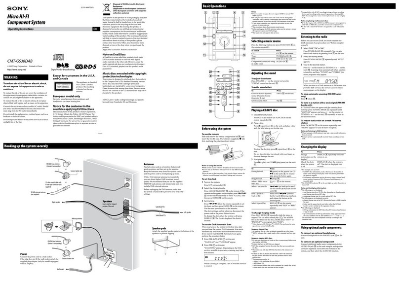 Sony CMT-GS30DAB User manual Sony CMT-GS30DAB User manual