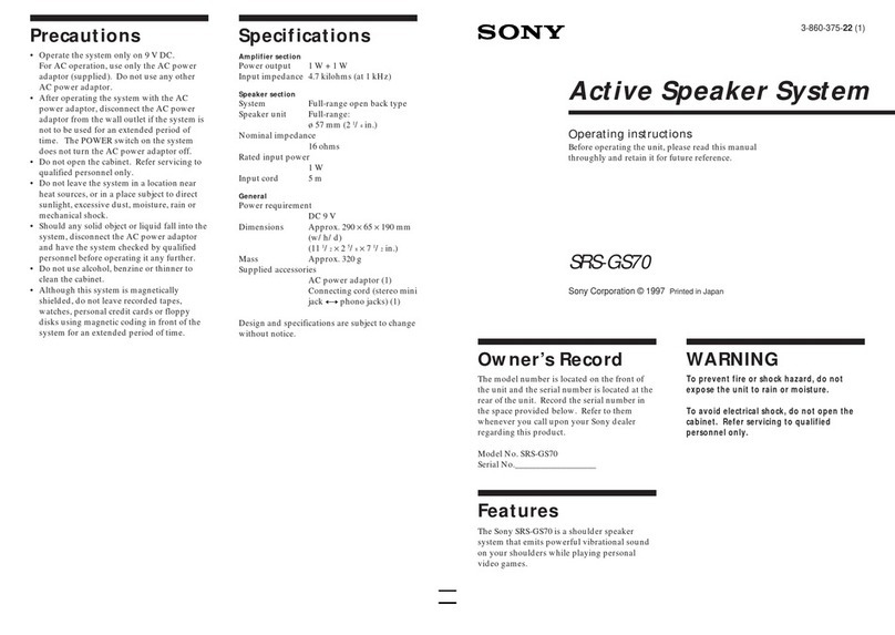 Sony SRS-GS70 User manual