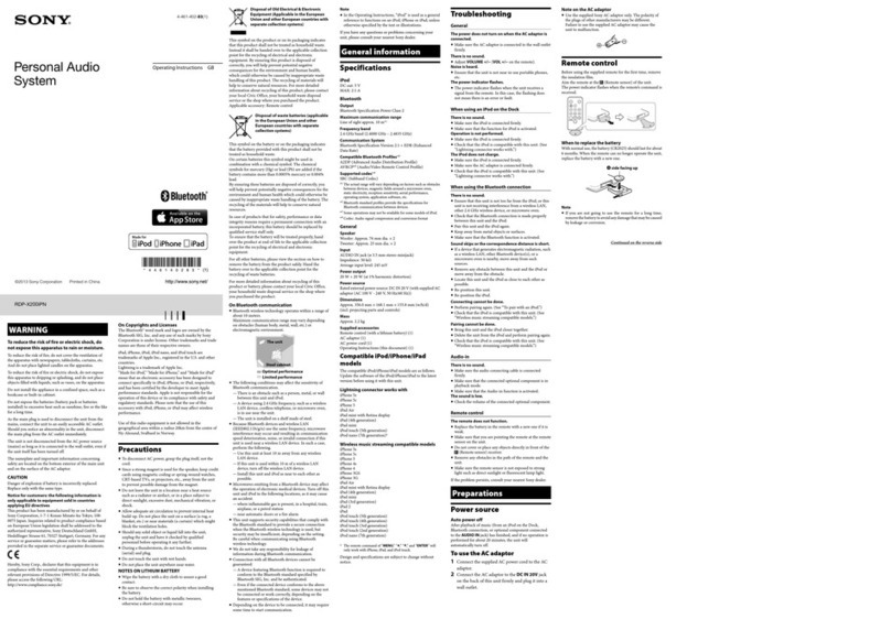 Sony RDP-X200iPN User manual Sony RDP-X200iPN User manual