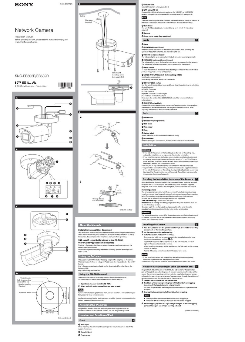 Sony Ipela SNC-EB602R installation manual