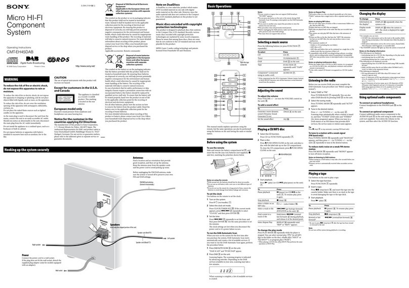 Sony CMT-EH45DAB operating instructions
