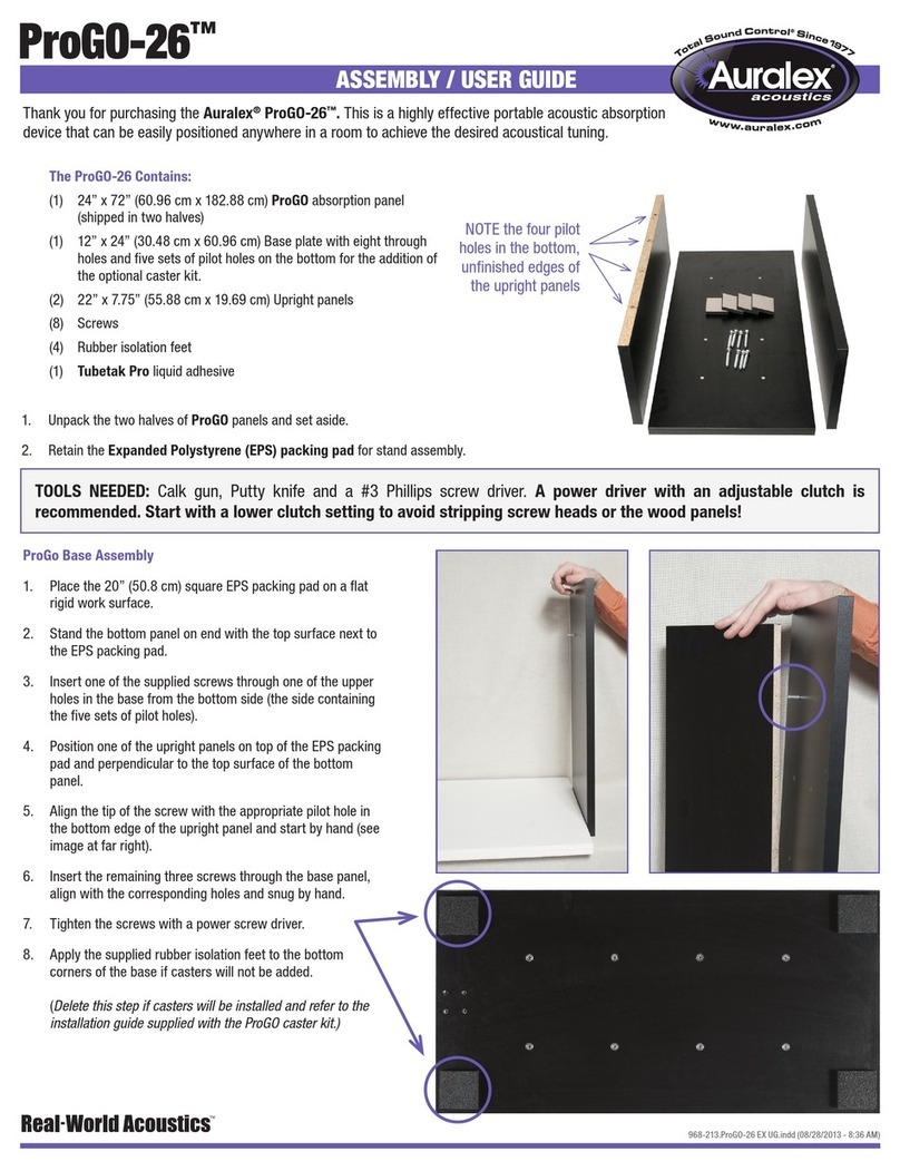 Auralex Acoustics ProGO-26 Assembly and user's guide Auralex Acoustics ProGO-26 Assembly and user's guide