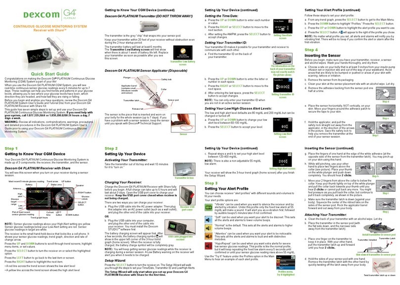 Dexcom G4 Platinum quick start guide