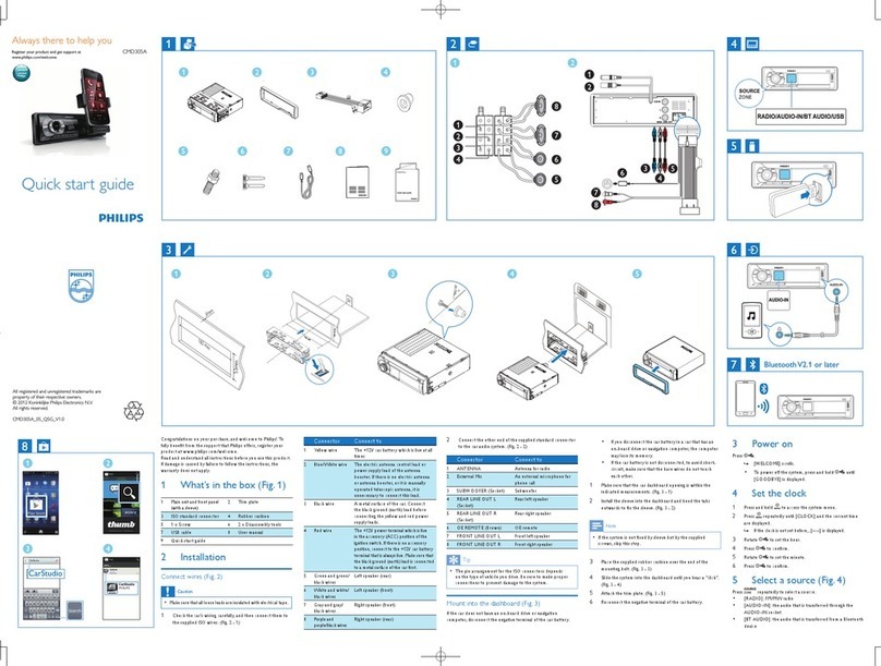 Philips CarStudio CMD305A quick start guide