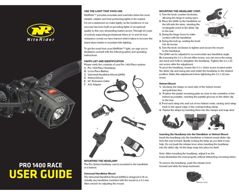 NiteRider PRO 1400 RACE user guide