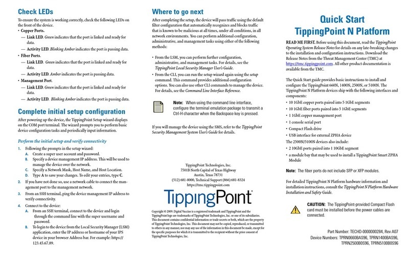 Tipping Point 660N quick start