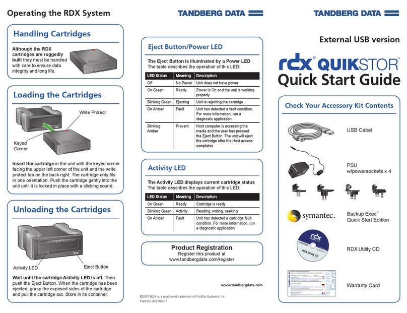 Tandberg Data RDX QuikStor quick start guide