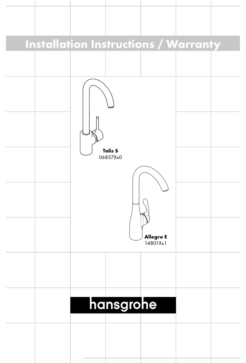 Hans Grohe Allegro E Installation instructions / warranty