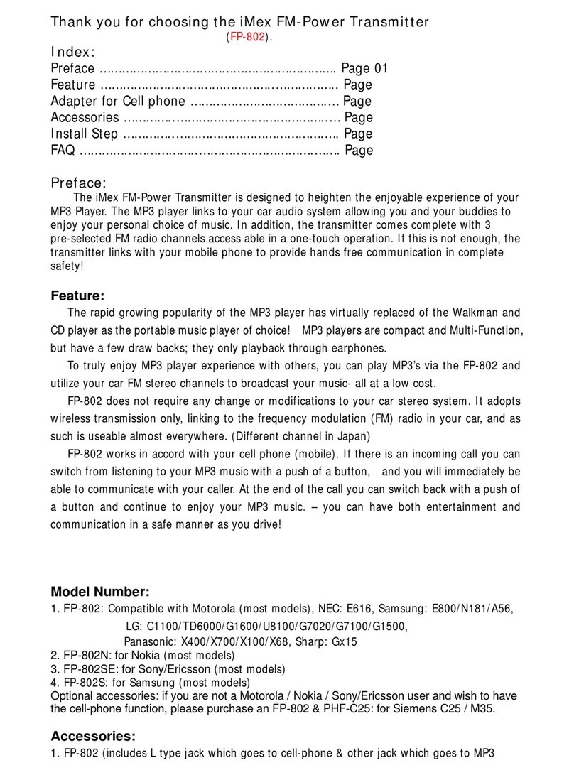 imex FP-802 user manual