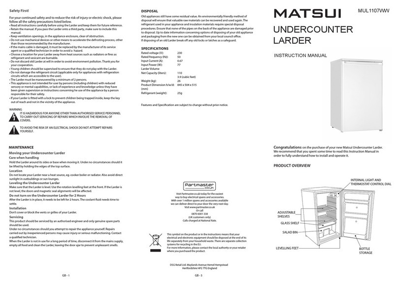 Matsui MUL1107WW User manual