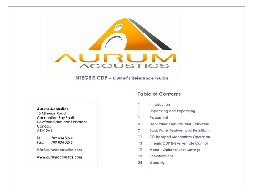 aurum INTEGRIS CDP Owner reference guide