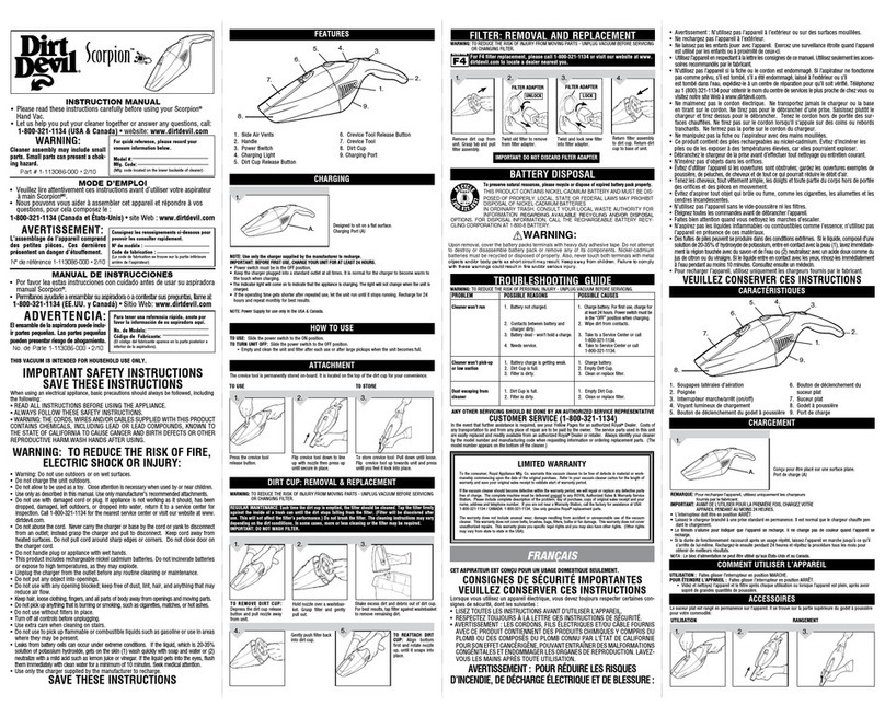 Dirt Devil Scorpion BD10050RED instruction manual Dirt Devil Scorpion BD10050RED instruction manual