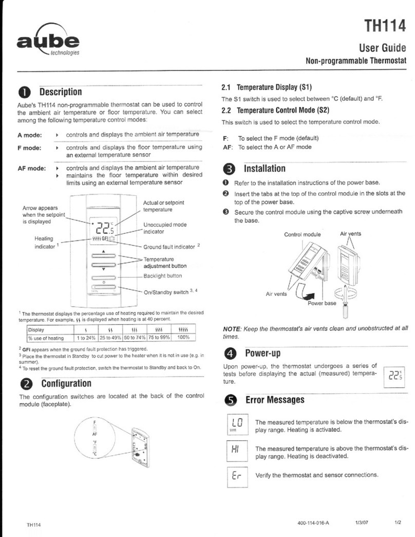 Aube Technologies TH114 User manual Aube Technologies TH114 User manual