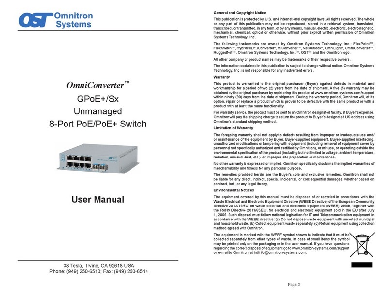 Omnitron Systems Technology OmniConverter GPoE+/SX user manual