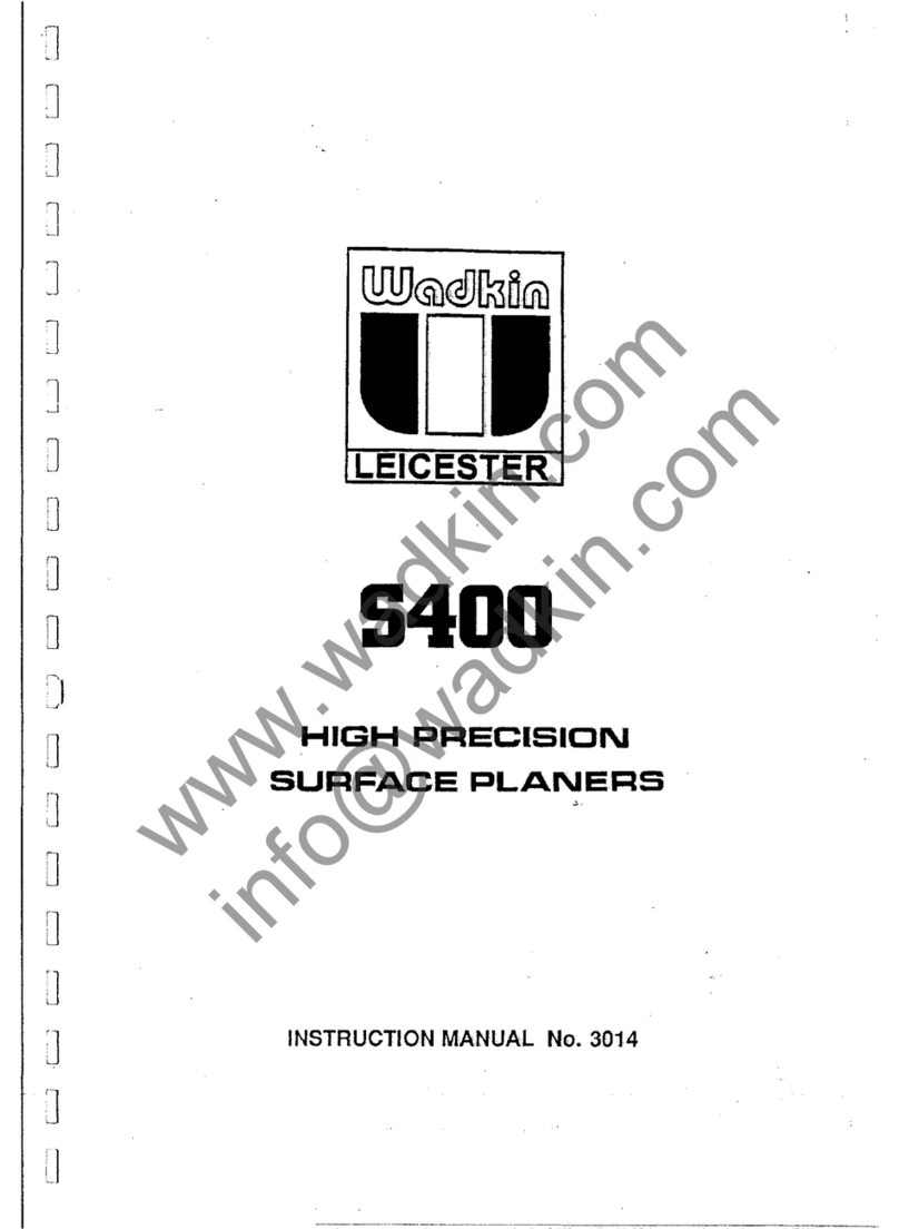 Wadkin S400 instruction manual