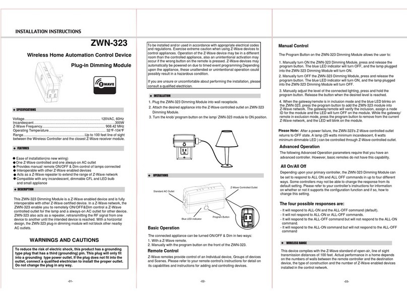 Enerwave ZWN-323 Installation instructions and use