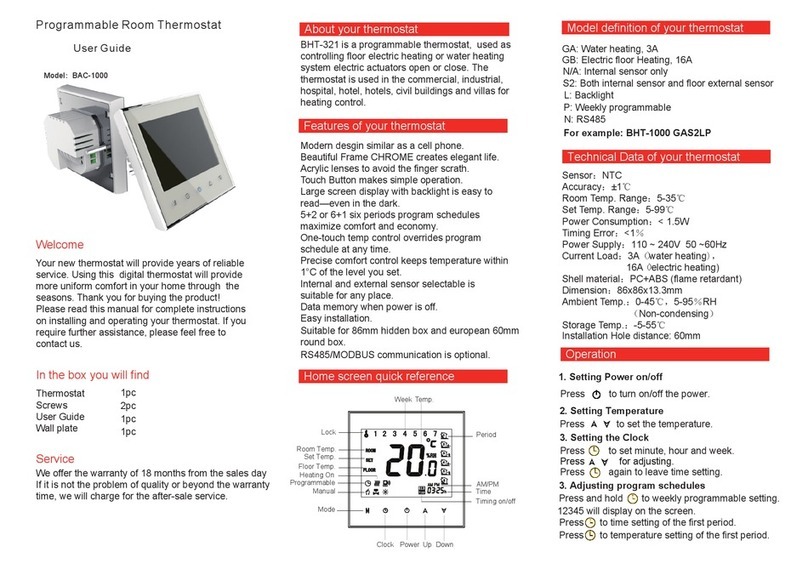 BECA ENERGY CONTROLS BAC-1000 user guide