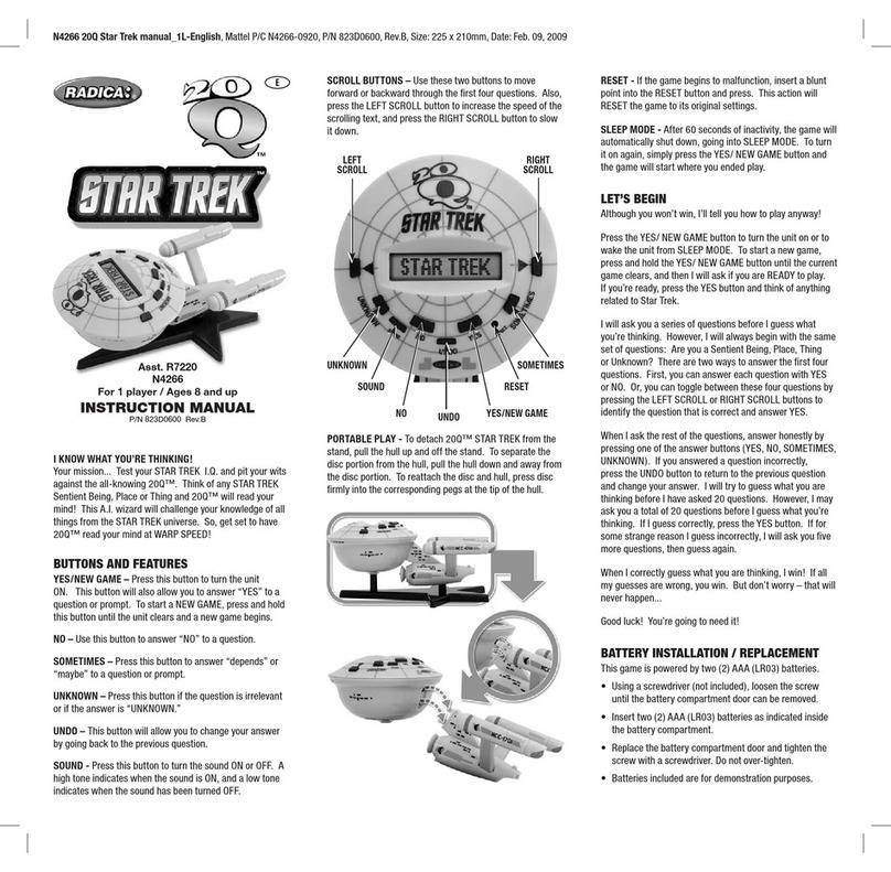 Mattel N4266 20Q Star Trek User manual