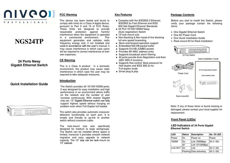 Niveo NGS24TP Quick installation guide