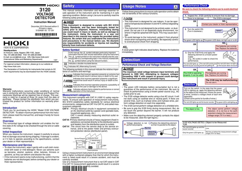 Hioki 3120 instruction manual