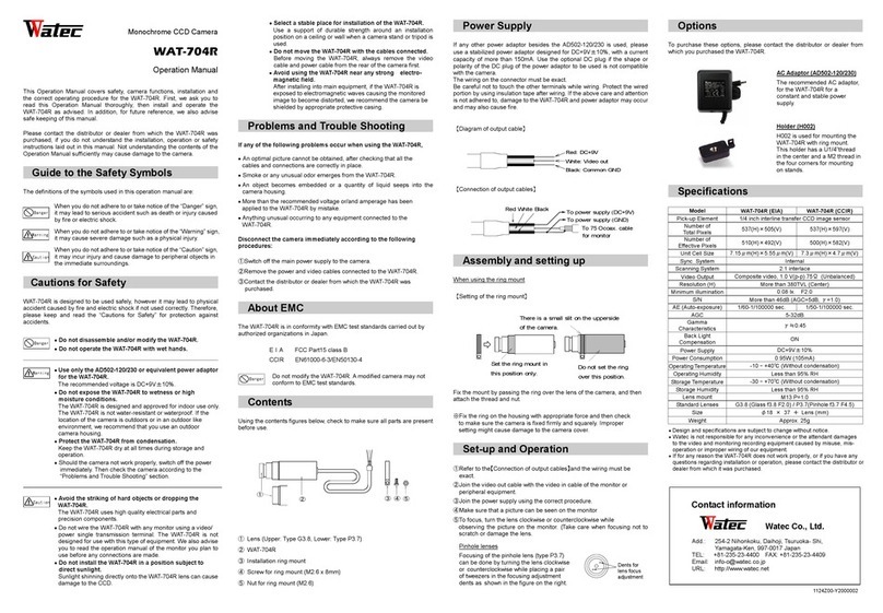 Watec WAT-704R EIA User manual
