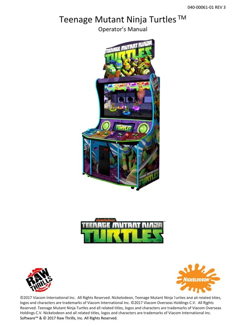 Raw Thrills Teenage Mutant Ninja Turtles Operator's manual Raw Thrills Teenage Mutant Ninja Turtles Operator's manual