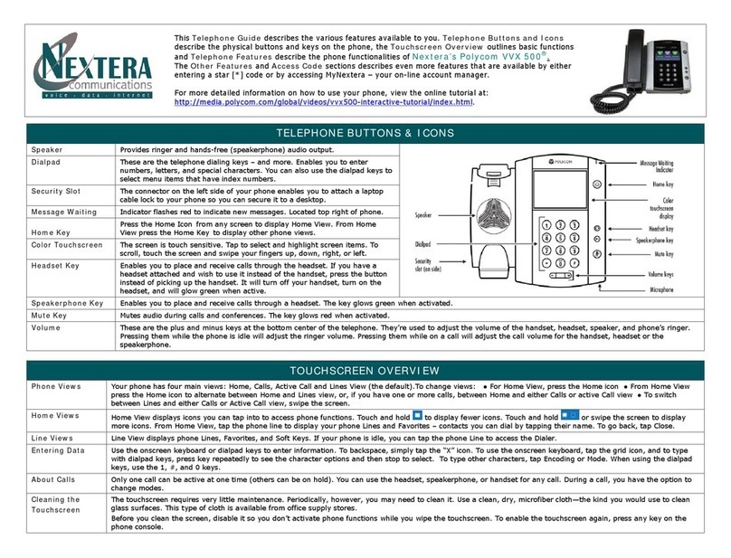 Nextera Polycom VVX 500 Telephone guide