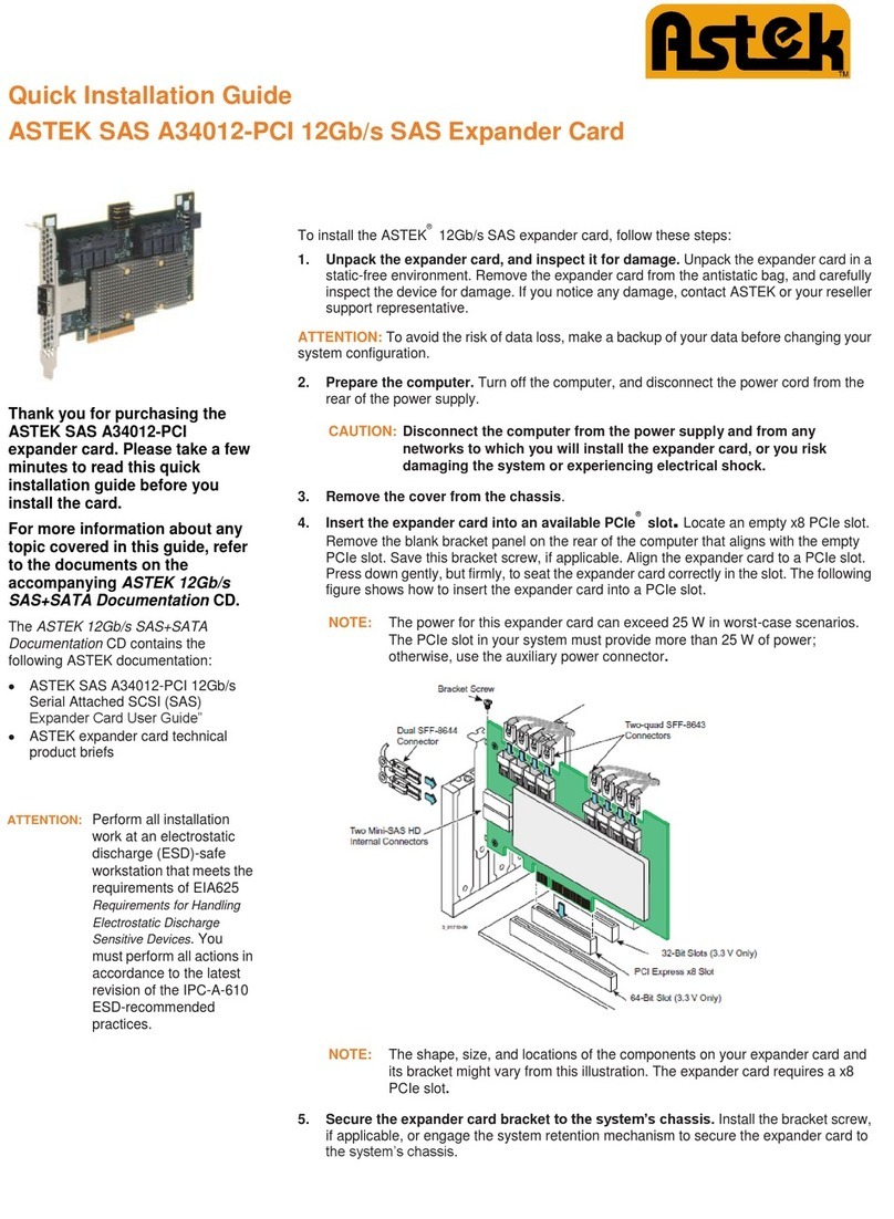 ASTEK SAS A34012-PCI User manual