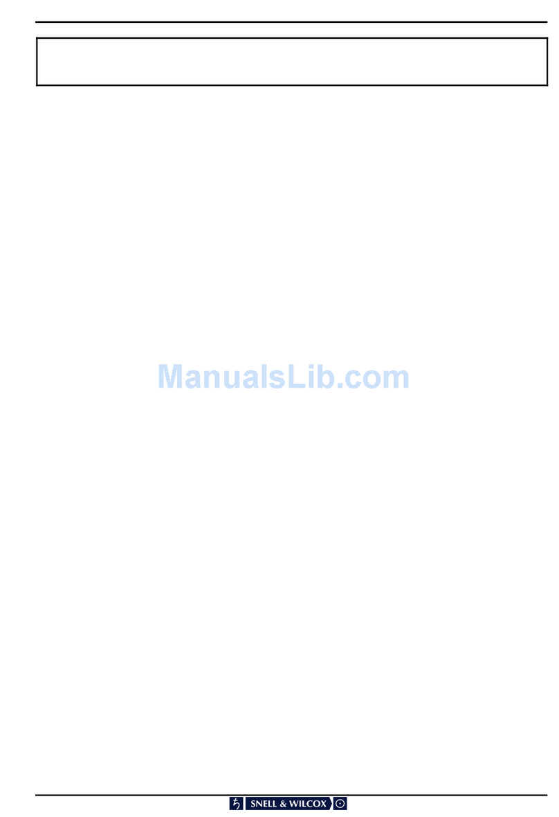 Snell & Wilcox SHDFTRM0WQ4 Operation manuals