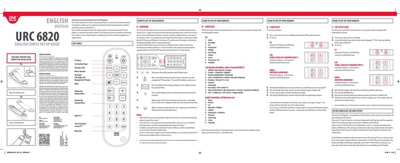 One Forall URC-6820 User manual