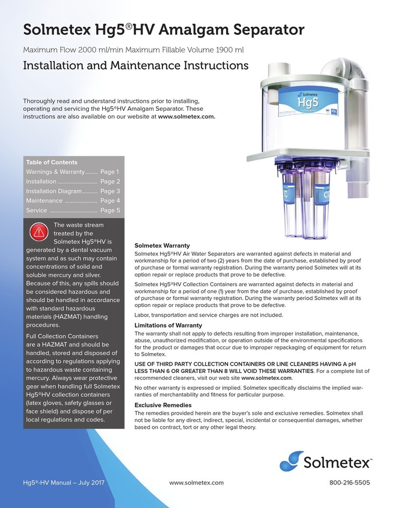Solmetex Hg5 Installation and maintenance instructions