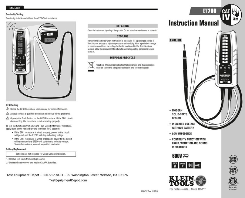 Klein Tools ET200 User manual